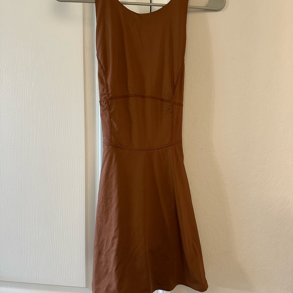 Women’s Sleeveless Brown A-Line Dance Costume